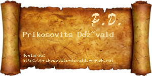Prikosovits Dévald névjegykártya